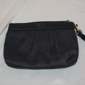 COACH Signature Grey Sparkle Wristlet